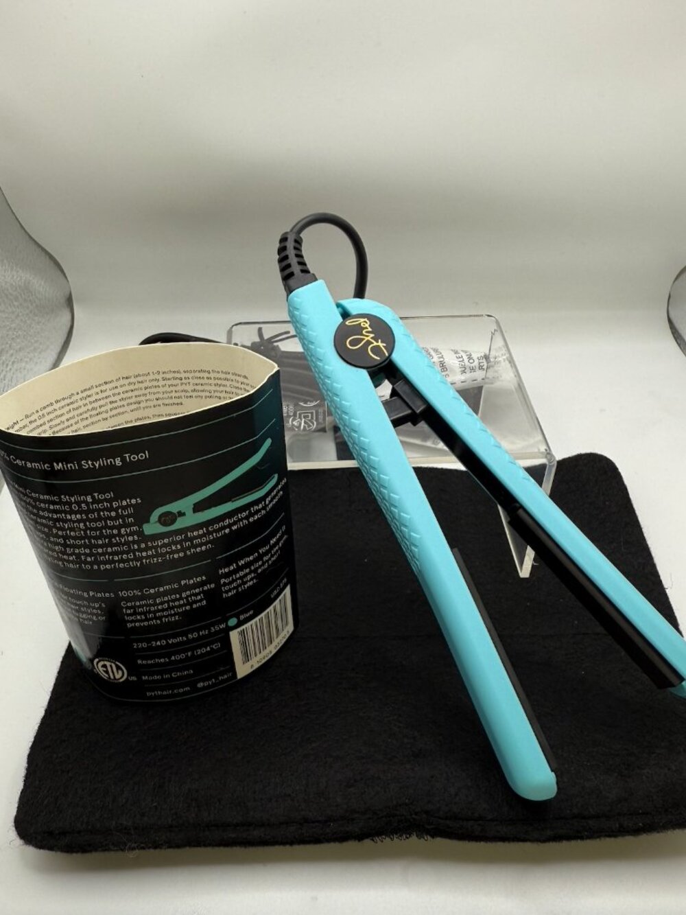 PYT Mini Hair Straightener in Turquoise - Compact Travel Flat Iron